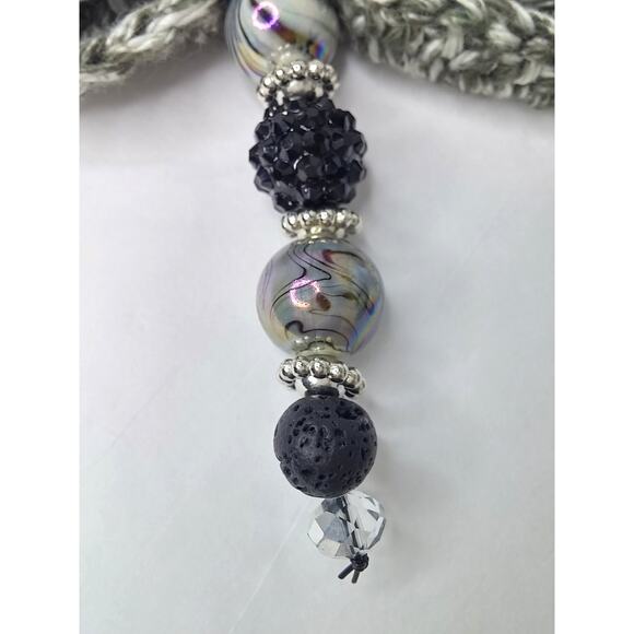 Artisan Made Beaded Dragonfly Keychain Crochet Wings Lava Rock Diffuser Bag Clip - Picture 5 of 10